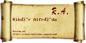 Ribár Alfréda névjegykártya